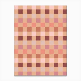 Peach Fuzz Checkerboard Canvas Print