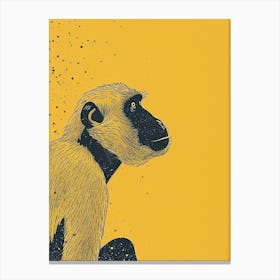 Yellow Baboon 2 Canvas Print