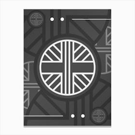 Abstract Geometric Glyph Array in White and Gray n.0089 Canvas Print