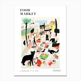 The Food Market In Sydney 2 Illustration Poster Canvas Print