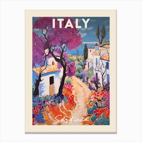 Sardinia Italy 2 Fauvist Painting Travel Poster Canvas Print