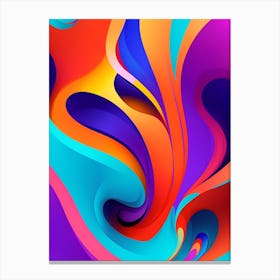 Abstract Colorful Waves Vertical Composition 34 Canvas Print