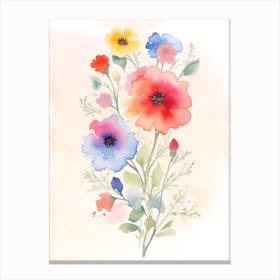 Watercolor Flowers 7 Canvas Print