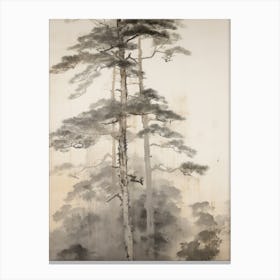 Minimalist Antique Tree Sketch Canvas Print