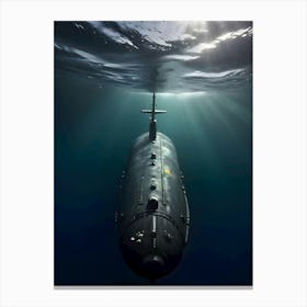 Submarine In The Ocean -Reimagined 14 Canvas Print