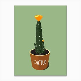 Cactus Flowerpot Nature Flower Thorns Succulent Canvas Print