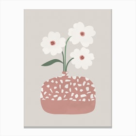 Terrazzo And Flowers Canvas Print