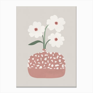 Terrazzo And Flowers Canvas Print