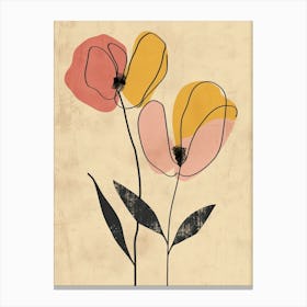 Bali Flower Market Boho Minimalist Style 1 Canvas Print