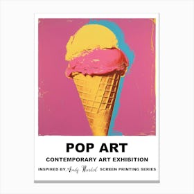 Poster Ice Cream Cone Pop Art 1 Canvas Print