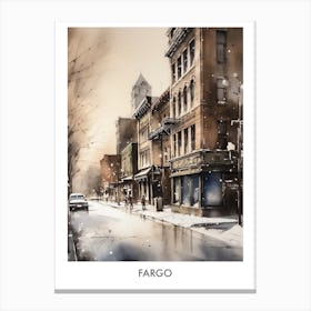 Fargo Watercolor 1travel Poster Canvas Print