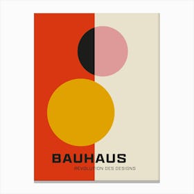 Bauhaus Minimalist Abstract Print 8 Red Canvas Print