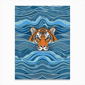 Tiger In The Water 5 Canvas Print