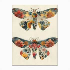 Textile Butterflies William Morris Style 10 Canvas Print