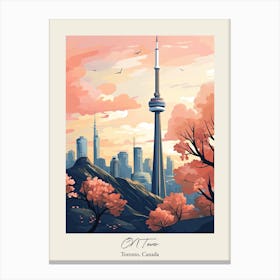 Cn Tower   Toronto, Canada   Cute Botanical Illustration Travel 0 Poster Canvas Print