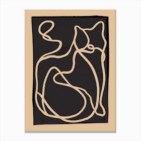 Abstract Line Art Cat 2 Canvas Print