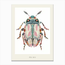 Colourful Insect Illustration Pill Bug 16 Poster Canvas Print
