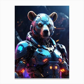 Bear In Cyborg Body #1 Canvas Print
