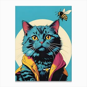 Cat With Bee Canvas Print