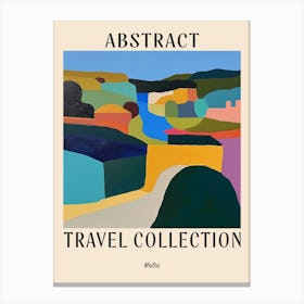 Abstract Travel Collection Poster Malta 4 Canvas Print