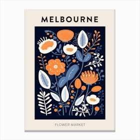 Flower Market Poster Melbourne Australia 2 Canvas Print
