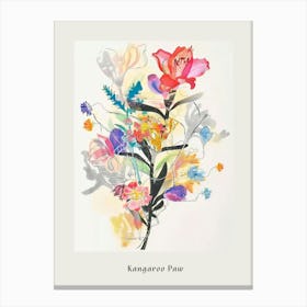 Kangaroo Paw 1 Collage Flower Bouquet Poster Canvas Print