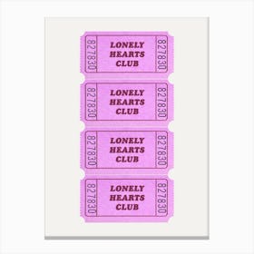 Lonely Hearts Pink Canvas Print