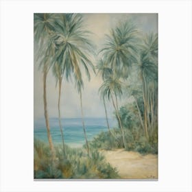 Palm Trees On The Beach no1 Canvas Print