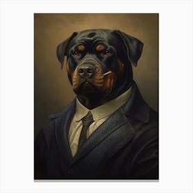 Gangster Dog Rottweiler 2 Canvas Print