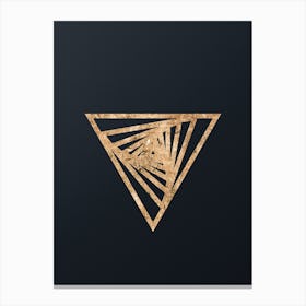 Abstract Geometric Gold Glyph on Dark Teal n.0481 Canvas Print