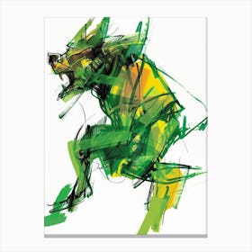 Green Wolf Canvas Print