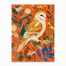 Spring Birds Owl 3 Canvas Print