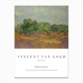 Olivenbäume, Vincent Van Gogh, Typografie Text, Natur Malerei Canvas Print