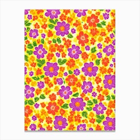 Lavender Floral Print Warm Tones1 Flower Lienzo