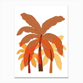 Trio Of Palm Terracota Canvas Print