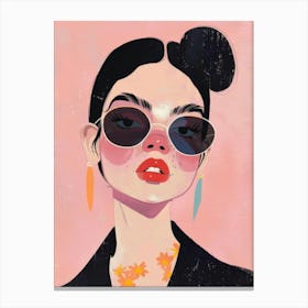 Girl In Sunglasses 16 Canvas Print