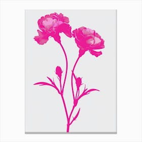 Hot Pink Carnations 3 Canvas Print