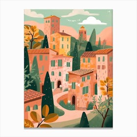 Volterra, Italy Illustration Canvas Print