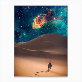 Desert Poncho And Galaxy Sky Canvas Print