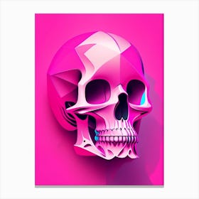 Skull With Abstract Elements 3 Pink Pop Art Canvas Print