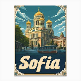 Aihrgdesign A Vintage Travel Poster Of Sofia 7 Canvas Print