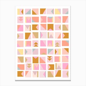 Mini Blocks In Pink Canvas Print