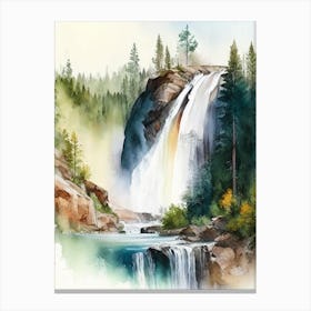 Grizzly Falls, United States Water Colour  (2) Canvas Print