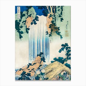 Hokusai Ukiyo-e Waterfall In The Mountains 1 Canvas Print