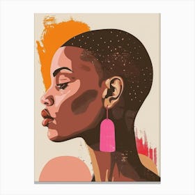 African Woman With Earrings 12 Canvas Print