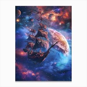 Fantasy Ship Floating in the Galaxy 20 Canvas Print