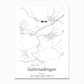 Gottmadingen,Germany Minimalist Map Canvas Print