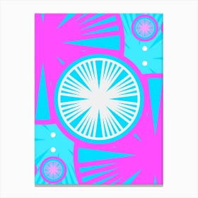 Geometric Glyph in White and Bubblegum Pink and Candy Blue n.0022 Canvas Print