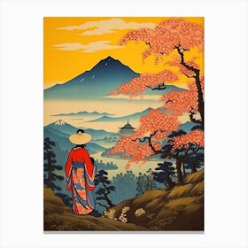 Mount Fuji, Japan Vintage Travel Art 3 Canvas Print