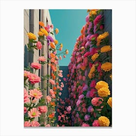 Default Flowers In Animation Like Walls 1 (3) Canvas Print